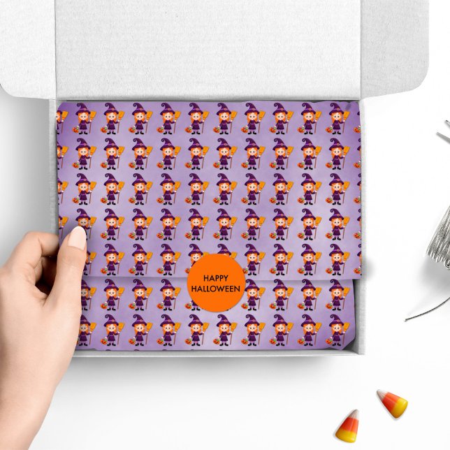 Papel De Seda Figurino de Bruxa de Halloween para Crianças (Criador carregado)