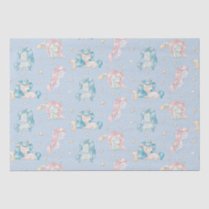 Papel De Seda Filhinha Fofa Unicorn Cor-de-rosa Azul Pastel Cria