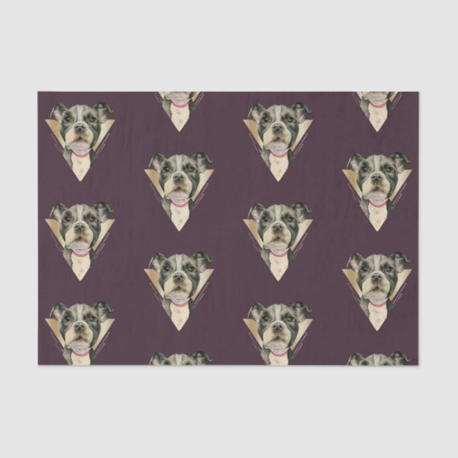 Papel De Seda Filhote de cachorro bonito com teste padrão (Frente )