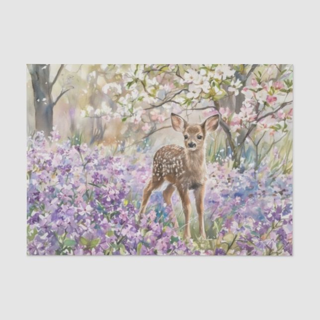 Papel De Seda Filhote e Phlox Roxo da Primavera  (Frente )