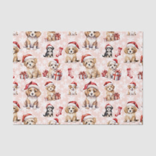 Papel De Seda Filhotes de Natal e Meias de Natal Fofo
