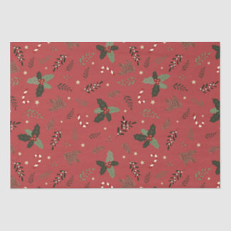 Papel De Seda Filiação de pinheiro da árvore de Natal Holly Berr