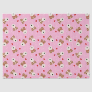 Papel De Seda Fio Fox Terrier Dog Copos Cardíacos Pink