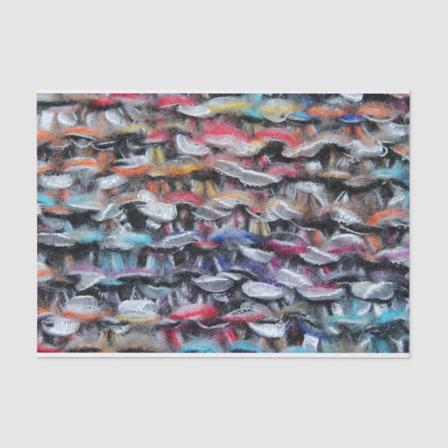 Papel De Seda Fios de lã em malha colorida (Frente )