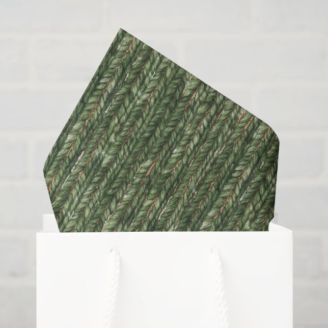 Papel De Seda Fios Verdes Tecidos Falsos (Sacola de presentes)