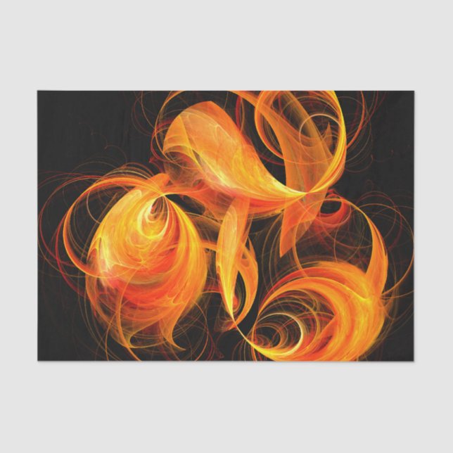 Papel De Seda Fireball Abstrato Art (Frente )