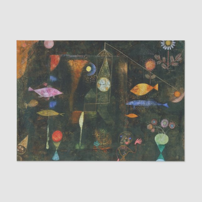 Papel De Seda Fish Magic, Paul Klee Abstrato Art (Frente )