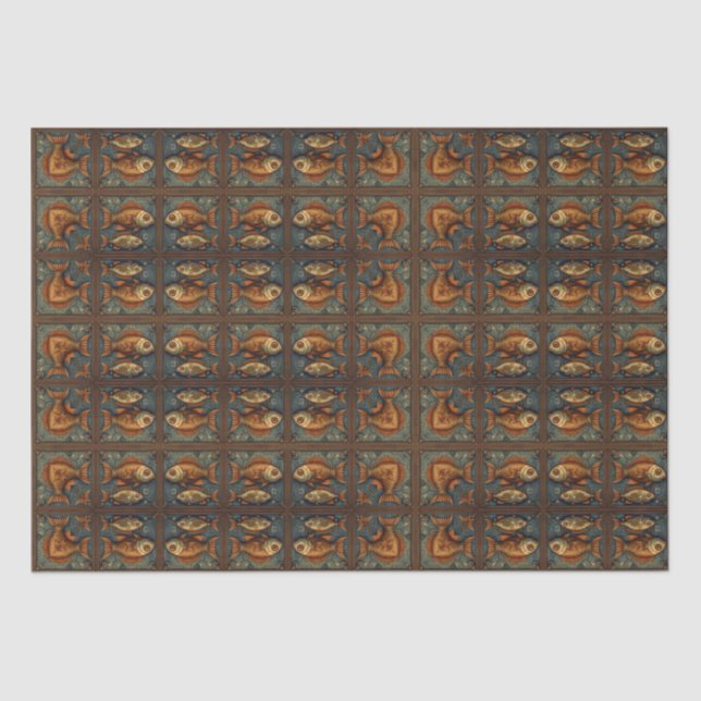 Papel De Seda Fishes Steampunk Decoupage 3 de 3 (Frente )