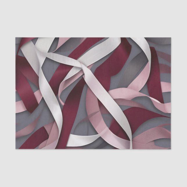 Papel De Seda Fita de Abstrato de Borgonha (Frente )
