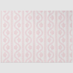 Papel De Seda Fita Floral Rosa Pálido em Creme