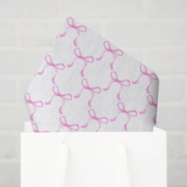 Papel De Seda Fitas de Decoupage de Laço Rosa (Sacola de presentes)