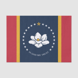 Papel De Seda Flag do Mississippi - New Magnolia Flag