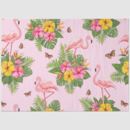 Papel De Seda Flamingo e Borboletas 1
