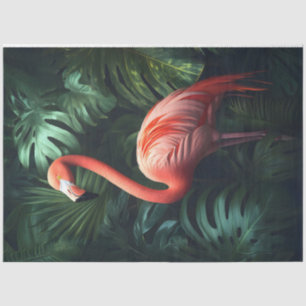 Papel De Seda Flamingo e Separação de Folhas da Selva