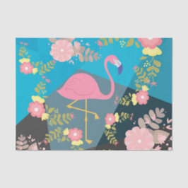 Papel De Seda Flamingo floral feminino cor-de-rosa bonito chique