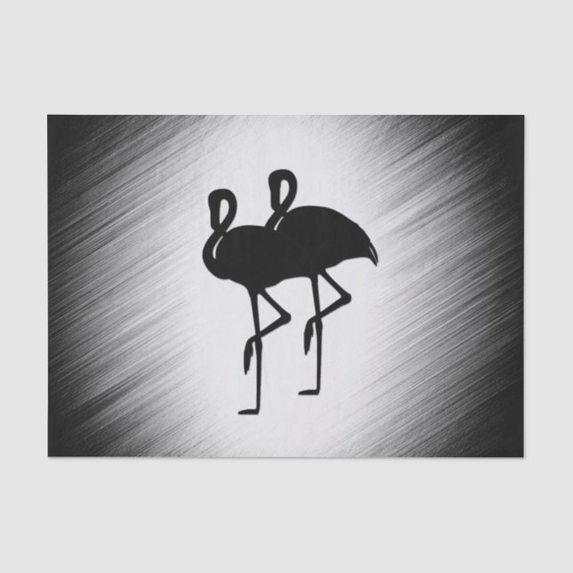 Papel De Seda Flamingo Negro e Branco (Frente )