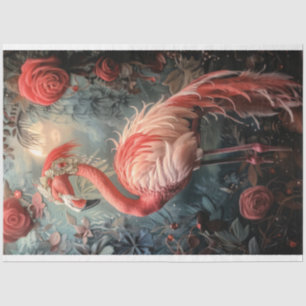 Papel De Seda Flamingo Novo Adornado & Rosas