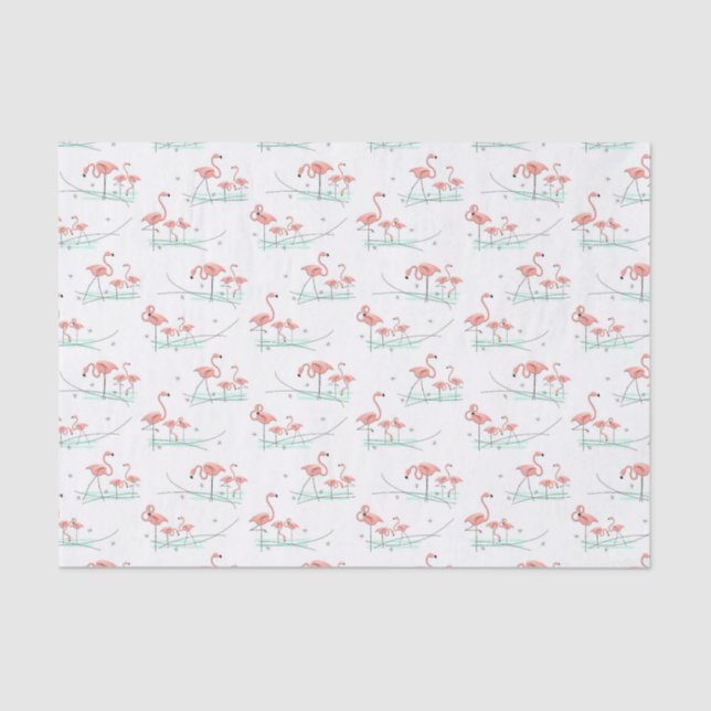 Papel De Seda Flamingo Ocean Multi-Tecidos (Frente )