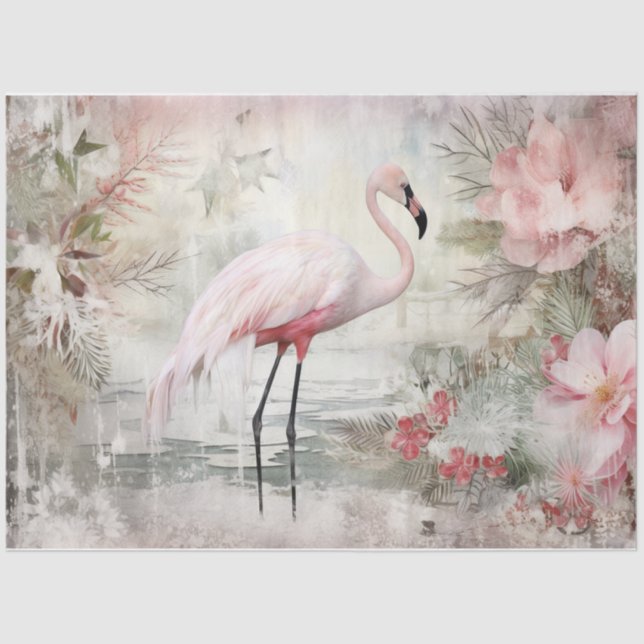 Papel De Seda Flamingo Rosa (Frente )