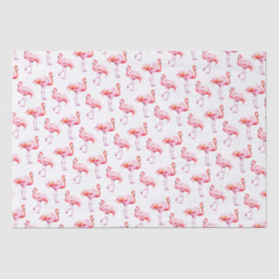 Papel De Seda Flamingo Rosa Tropical de Watercolor