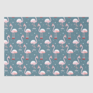 Papel De Seda Flamingo Santa Claus Pattern