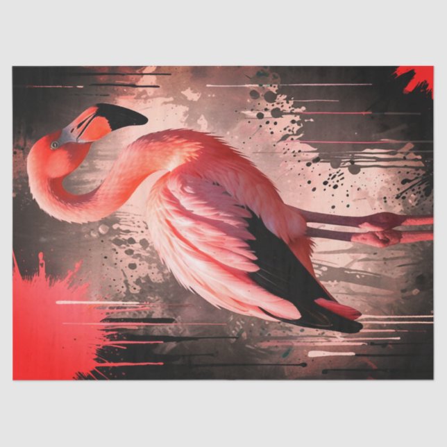 Papel De Seda Flamingo Tissue/Decoupage Paper (Frente )