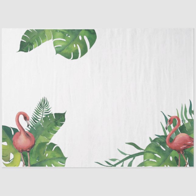 Papel De Seda Flamingo Tropical Vibes Series Design 6 (Frente )