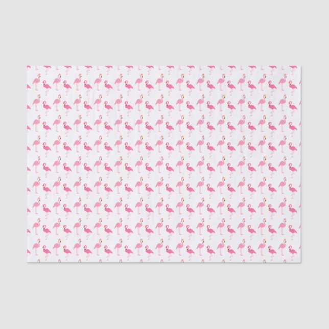 Papel De Seda Flamingos Cor-de-Rosa (Frente )