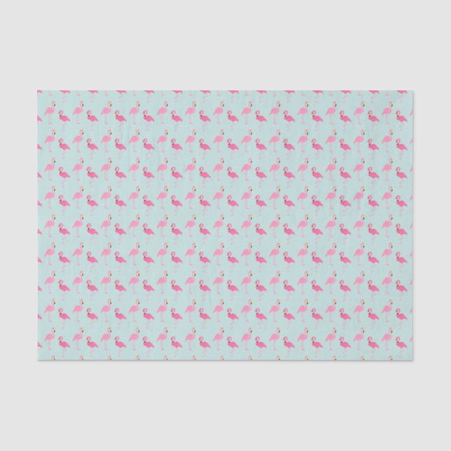 Papel De Seda Flamingos Cor-de-Rosa (Frente )