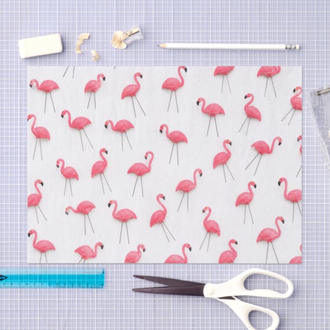 Papel De Seda Flamingos de plástico cor-de-rosa para gramado (Arte )