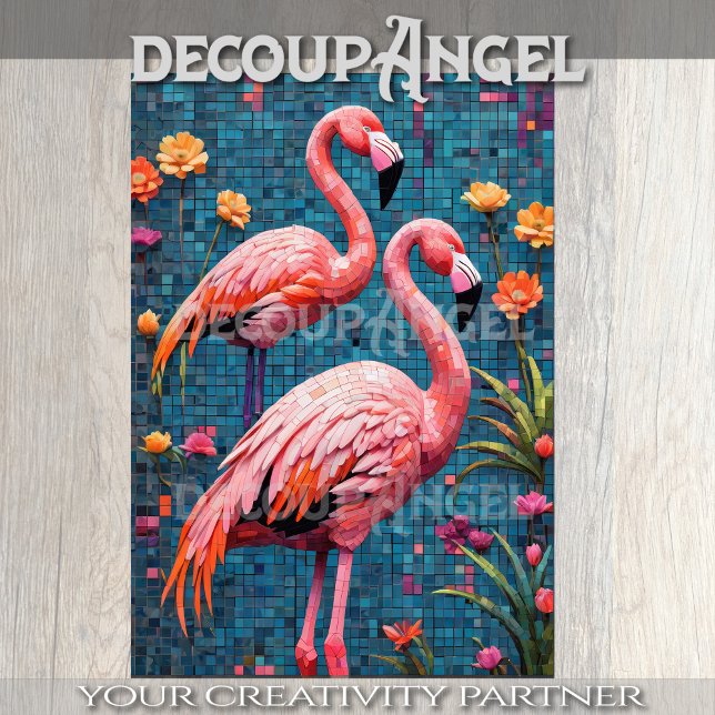 Papel De Seda Flamingos na página de dissociação do estilo mosai (Criador carregado)