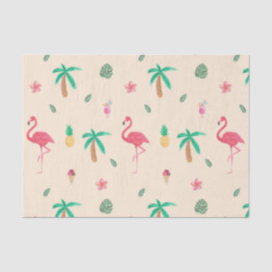 Papel De Seda Flamingos no verão