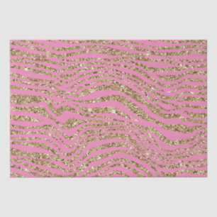 Papel De Seda Flautista Dourada rosa Zebra