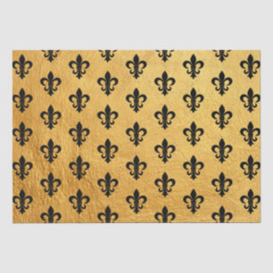 Papel De Seda Fleur de Lis Paris, francês parisiense negro e Dou