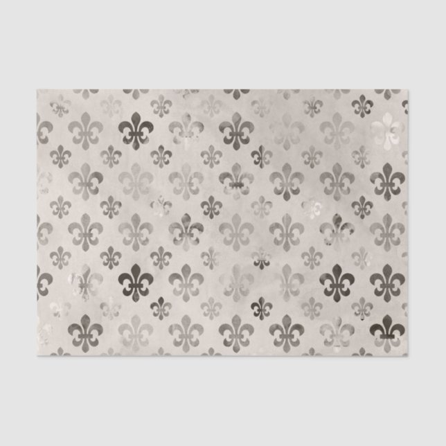 Papel De Seda Fleur De Lis Pattern Descamação (Frente )