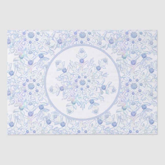 Papel De Seda Floco de neve azul-gelo (Frente )