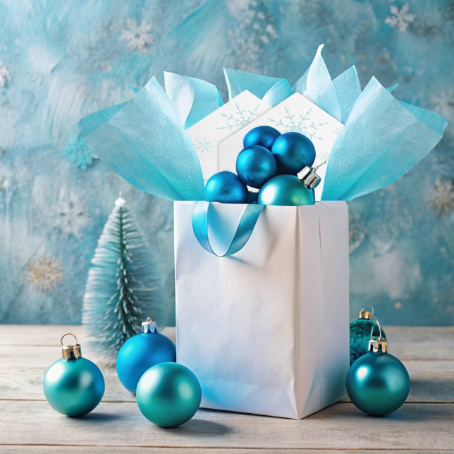 Papel De Seda Floco de neve azul moderno (Criador carregado)