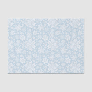 Papel De Seda Floco de Neve Branco Elegante (Azul Gelo)