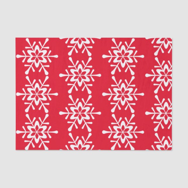 Papel De Seda Floco de Neve Branco Natal Vermelho Invólucro (Frente )
