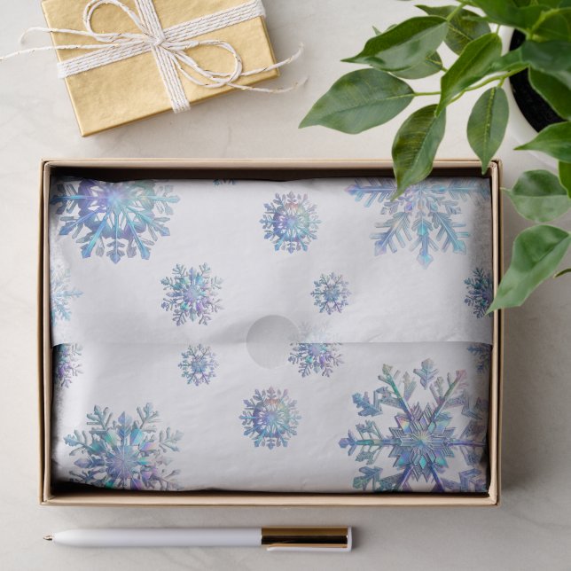 Papel De Seda Floco de Neve Brilhante (Presente)