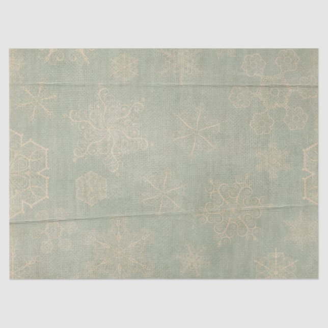 Papel De Seda Floco de neve da safra rusticidade creme azul de i (Frente )