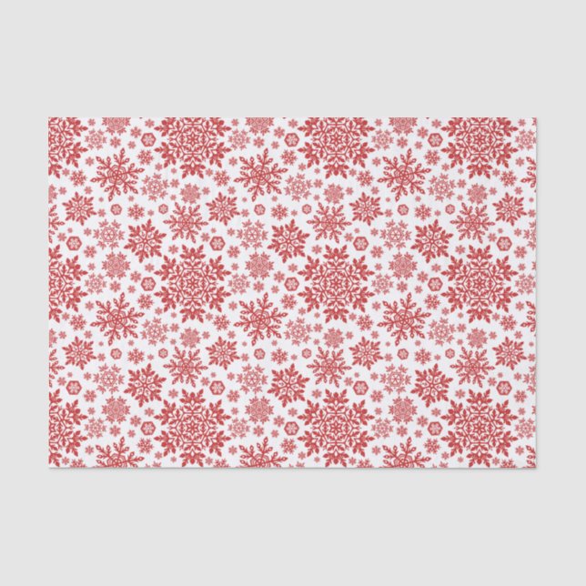 Papel De Seda Floco de Neve de Cranberry Elegante (Branco) (Frente )