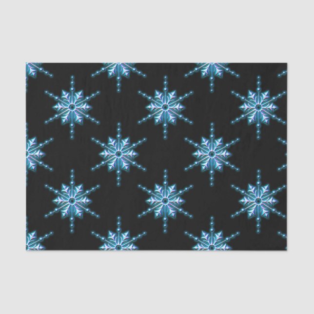 Papel De Seda Floco de neve de Natal Azul (Frente )