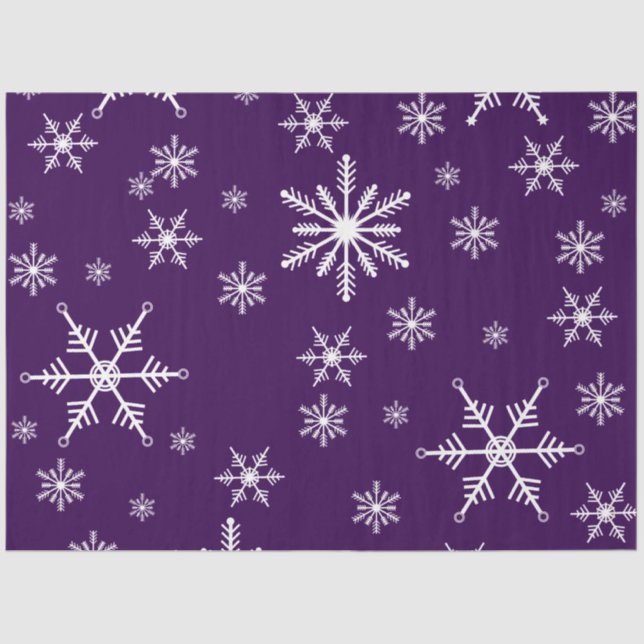 Papel De Seda Floco de Neve de Natal Em Roxo (Frente )