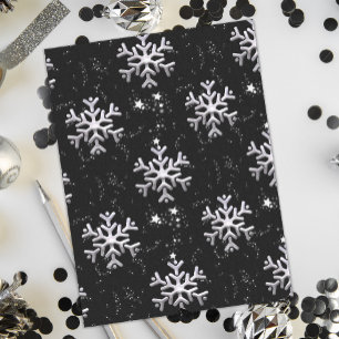 Papel De Seda Floco de neve Festa de inverno Maravilha Negra
