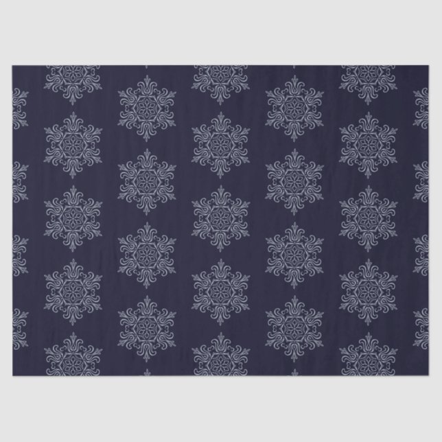 Papel De Seda Floco de neve ornamentado Silver (Frente )
