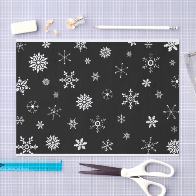 Papel De Seda Floco de neve preto (Arte )