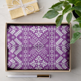 Papel De Seda Floco de Neve Roxo & Ilhós Floral de Natal