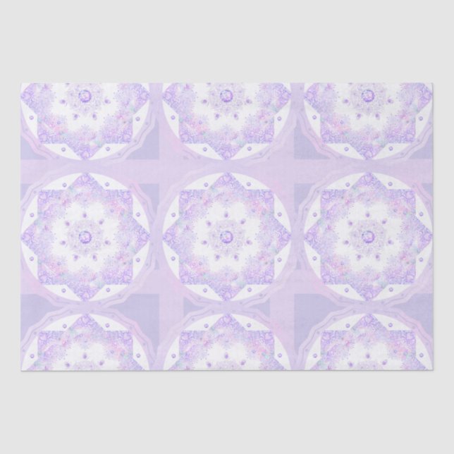Papel De Seda floco de neve roxo leve e coração brilhando (Frente )