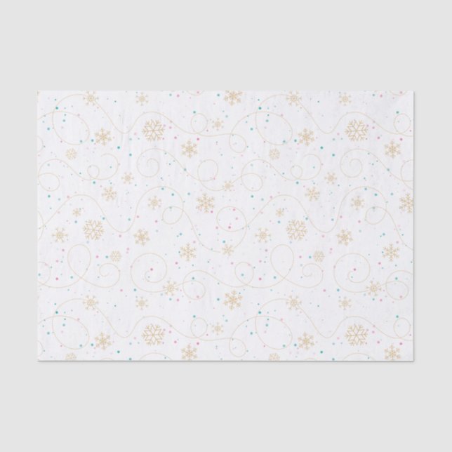 Papel De Seda Floco de neve suave com o feriado de pontos de nev (Frente )